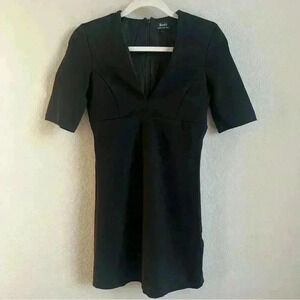 Bardot Women’s Black V-Line Mini‎ Short Sleeve Stretch Dress Size 4 XS